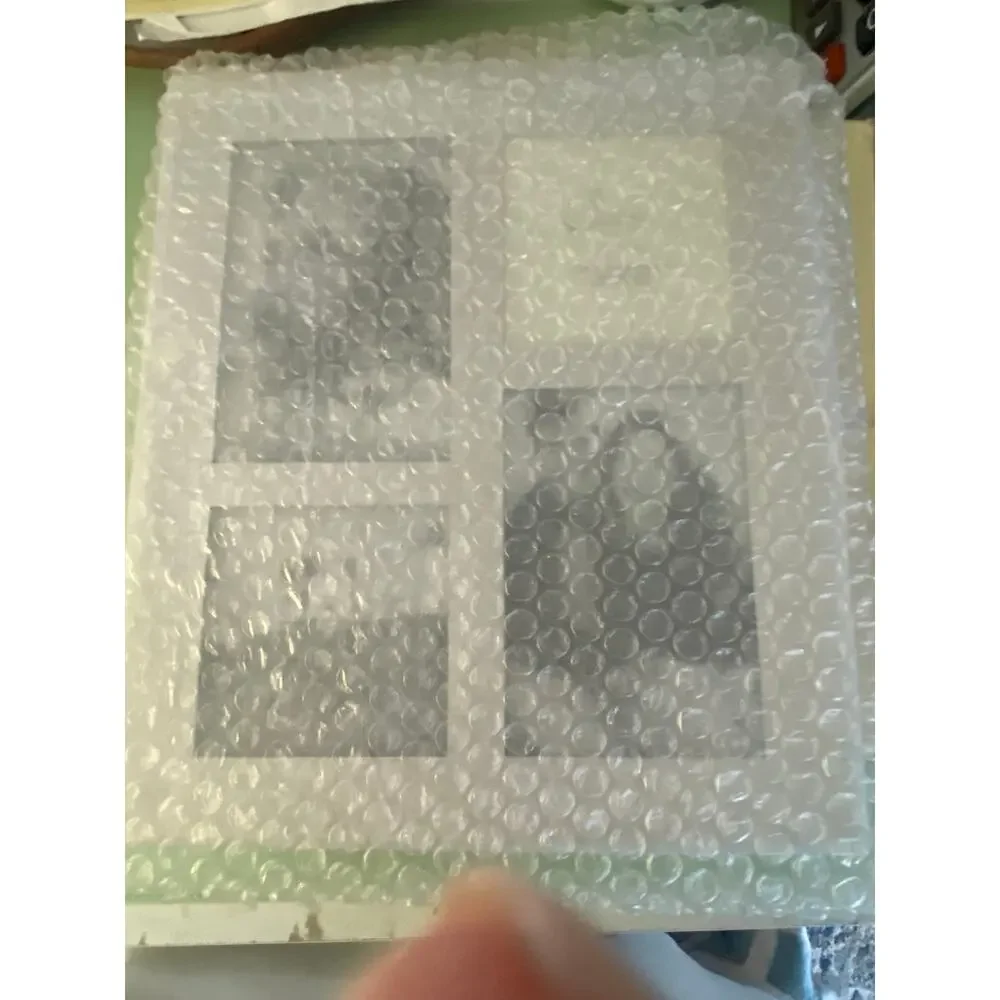 Vintage Carr Brushed Silver Trifold Photo collage - holds 9 photos